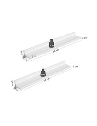 Set 2 rafturi suspendate, Songmics, LWS60WT, Alb, 60 x 10 cm - 5