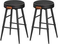 Set 2 scaune de bar, Vasagle, Negru, 49.5x49.5x63 cm - 2