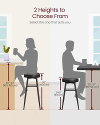 Set 2 scaune de bar, Vasagle, Negru, 49.5x49.5x63 cm - 3