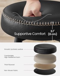 Set 2 scaune de bar, Vasagle, Negru, 49.5x49.5x63 cm - 5