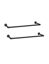 Set 2 sine de haine montaj perete, Songmics, 92 x 30 x 7,5 cm, HSR67BK02, Negru - 1