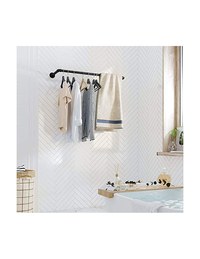 Set 2 sine de haine montaj perete, Songmics, 92 x 30 x 7,5 cm, HSR67BK02, Negru - 3