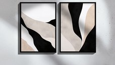 Set 2 tablouri Manua I Multicolor 33x1.5x48 cm