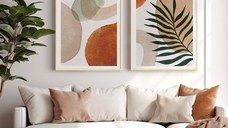 Set 2 tablouri Nefel Multicolor 33x1.5x48 cm