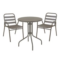 Set 3 buc masă și scaune de grădină Sussie-Vergo Argintiu 60x60x70 cm - 1