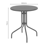 Set 3 buc masă și scaune de grădină Sussie-Vergo Argintiu 60x60x70 cm - 3