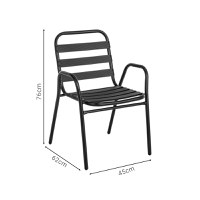 Set 3 buc masă și scaune de grădină Sussie-Vergo Argintiu 60x60x70 cm - 5
