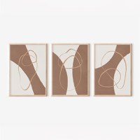 Set 3 buc. tablouri cu rama, Orenis, Multicolor, 33x1.5x48 cm - 1