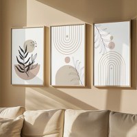 Set 3 buc. tablouri cu rama, Solyre, Multicolor, 33x1.5x48 cm - 1
