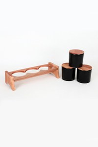 Set 3 cutii de depozitare alimente ST040803F956A000000MAPS700, Negru mat - 2