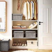 Set 3 cutii de depozitare, Songmics, Gri, 38x25x25 cm - 6