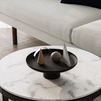 Set 3 platouri decorative metalice GED-007 Negru 25.5x25.5x9 cm - 2