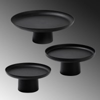 Set 3 platouri decorative metalice GED-007 Negru 25.5x25.5x9 cm - 6