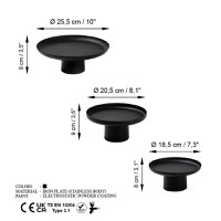 Set 3 platouri decorative metalice GED-007 Negru 25.5x25.5x9 cm - 7