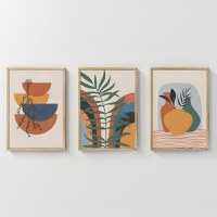 Set 3 tablouri Alenza Multicolor 33x1.5x48 cm - 1