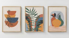 Set 3 tablouri Alenza Multicolor 33x1.5x48 cm