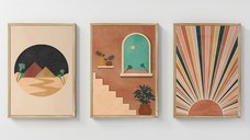 Set 3 tablouri Venven Multicolor 33x1.5x48 cm