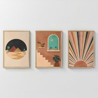 Set 3 tablouri Venven Multicolor 33x1.5x48 cm - 1