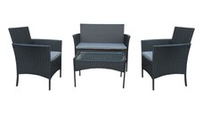 Set 4 buc masă și scaune de grădină Calmness Negru 104x55.5x79 cm