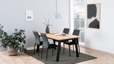 Set 4 scaune dining Demina V2, gri si negru, 92 x 43.5 x 53 cm
