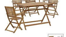 Set 5 buc masă și scaune pliabile de grădină Joter-Jaybo Maro 100x65x72 cm