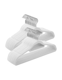 Set 50 de umerase din catifea, Songmics, 43.5 cm, CRF020W02, Alb - 1