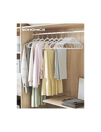 Set 50 de umerase din catifea, Songmics, 43.5 cm, CRF020W02, Alb - 2