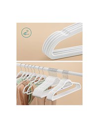 Set 50 de umerase din catifea, Songmics, 43.5 cm, CRF020W02, Alb - 3