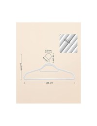 Set 50 de umerase din catifea, Songmics, 43.5 cm, CRF020W02, Alb - 5