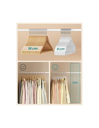 Set 50 de umerase din catifea, Songmics, 43.5 cm, CRF020W02, Alb - 6