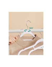 Set 50 de umerase din catifea, Songmics, 43.5 cm, CRF020W02, Alb - 7