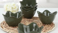 Set boluri ceramice (6 bucati) Macd700 Verde inchis 11.8x11.8x7.5 cm