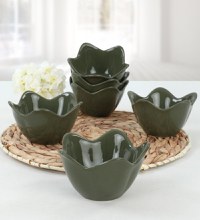 Set boluri ceramice (6 bucati) Macd700 Verde inchis 11.8x11.8x7.5 cm - 1