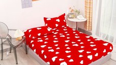 Set cearsaf Cocolino cu elastic Denisa, 180x200 cm, 2 fete de perna