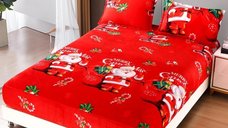 Set cearsaf Cocolino cu elastic si 2 fete de perna Dormy Merry V21, 180x200 cm