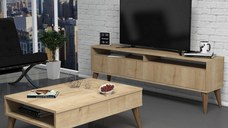 Set Comoda TV si Masuta de Cafea Living Best Oak