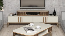 Set Comoda TV si Masuta de Cafea Living Eylül Cream