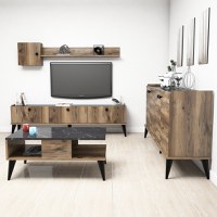 Set Complet Living Lidya 2 Walnut-Marble - 2