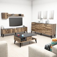 Set Complet Living Lidya 2 Walnut-Marble - 1
