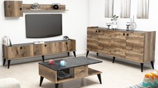 Set Complet Living Lidya 2 Walnut-Marble