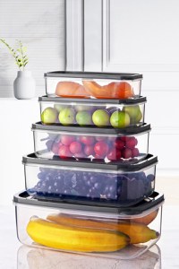 Set cutii de depozitare (5 bucati) EMBSEF05 Transparent 22.5x15x8 cm - 3