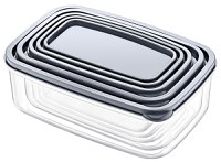 Set cutii de depozitare (5 bucati) EMBSEF05 Transparent 22.5x15x8 cm - 4