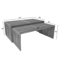 Set de 2 mese de gradina Tinnie Boho Pako World Natural 116x60x46 cm - 8