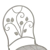 Set de 3 buc masa si scaune de gradina Abriel gri metalic antichizat 60x60x71 cm - 5