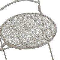 Set de 3 buc masa si scaune de gradina Abriel gri metalic antichizat 60x60x71 cm - 6