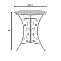 Set de 3 buc masa si scaune de gradina Abriel gri metalic antichizat 60x60x71 cm - 10