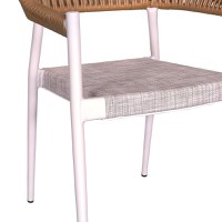Set de 3 buc masa si scaune de gradina Kliton-Elation aluminiu alb 80x80x74 cm - 8