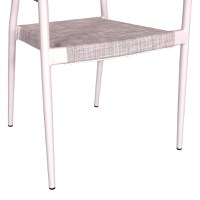 Set de 3 buc masa si scaune de gradina Kliton-Elation aluminiu alb 80x80x74 cm - 9
