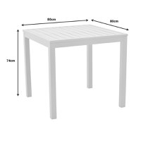 Set de 3 buc masa si scaune de gradina Kliton-Elation aluminiu alb 80x80x74 cm - 11
