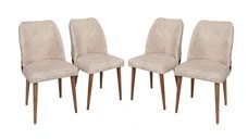 Set de 4 scaune Nova, Crem- Nuc